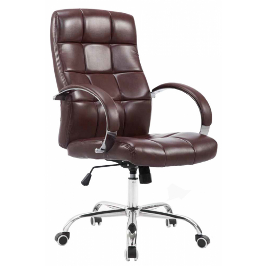 Kancelářská židle Mikos, syntetická kůže,  červenohnědá - 1