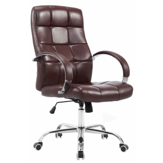 Kancelářská židle Mikos, syntetická kůže,  červenohnědá