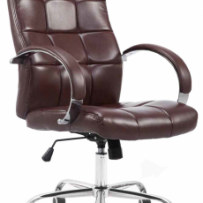 Kancelářská židle Mikos, syntetická kůže,  červenohnědá - 1