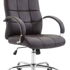 Kancelářská židle Mikos, syntetická kůže, hnědá - 1