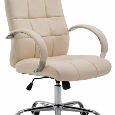 Kancelářská židle Mikos, syntetická kůže, krémová - 1