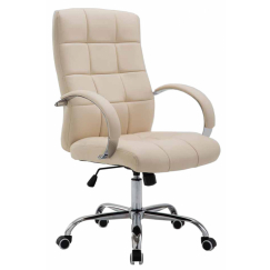 Kancelářská židle Mikos, syntetická kůže, krémová