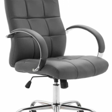 Kancelářská židle Mikos, syntetická kůže, šedá - 1