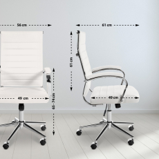 Kancelářská židle Mollis, pravá kůže, bílá - 2