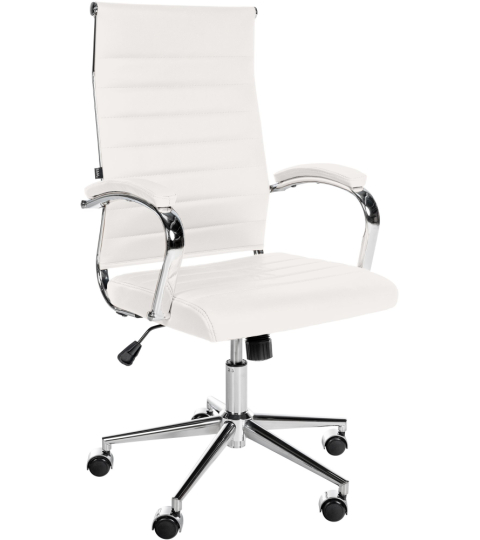 Kancelářská židle Mollis, pravá kůže, bílá