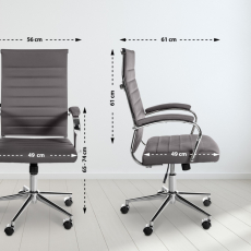 Kancelářská židle Mollis, pravá kůže, šedá - 2
