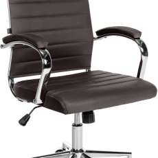 Kancelářská židle Mollis, pravá kůže, tmavě hnědá - 1