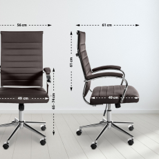 Kancelářská židle Mollis, pravá kůže, tmavě hnědá - 2
