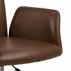 Kancelářská židle Naya, syntetická kůže, hnědá - 5
