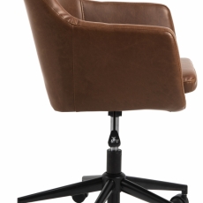 Kancelářská židle Nora, syntetická kůže, hnědá - 3
