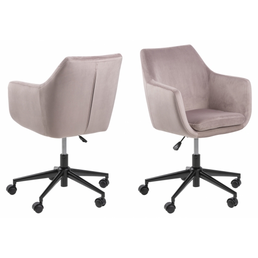 Kancelářská židle Nora, tkanina, růžová - 1