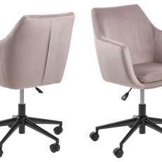 Kancelářská židle Nora, tkanina, růžová - 1