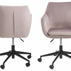 Kancelářská židle Nora, tkanina, růžová - 2