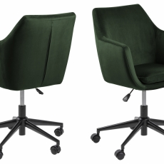 Kancelářská židle Nora, tkanina, tmavě zelená - 1