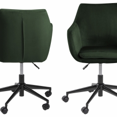 Kancelářská židle Nora, tkanina, tmavě zelená - 4