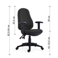 Kancelářská židle Norton, textil, černá - 3