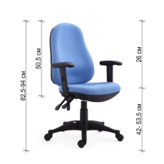 Kancelářská židle Norton, textil, modrá - 3