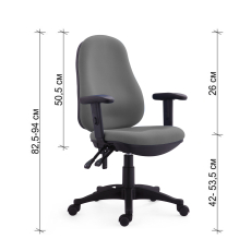 Kancelářská židle Norton, textil, šedá - 3