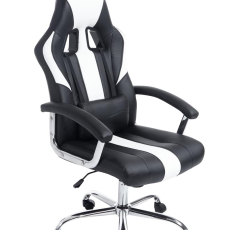 Kancelářská židle Olymp, syntetická kůže, černá / bílá - 1