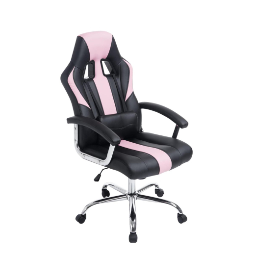 Kancelářská židle Olymp, syntetická kůže, černá / růžová - 1