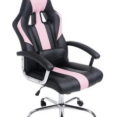 Kancelářská židle Olymp, syntetická kůže, černá / růžová - 1