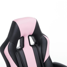 Kancelářská židle Olymp, syntetická kůže, černá / růžová - 5