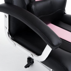 Kancelářská židle Olymp, syntetická kůže, černá / růžová - 6
