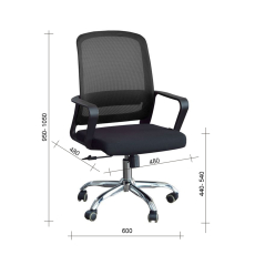 Kancelářská židle Parma, textil, černá - 3