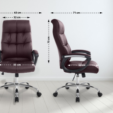 Kancelářská židle Poseidon, syntetická kůže, červenohnědá - 1