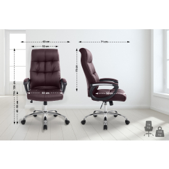 Kancelářská židle Poseidon, syntetická kůže, červenohnědá