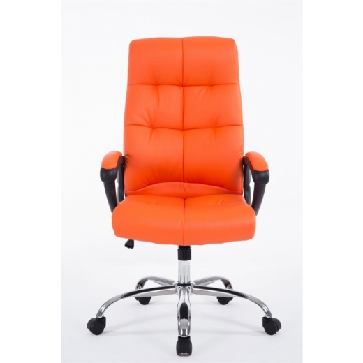 Kancelářská židle Poseidon, syntetická kůže, oranžová - 1