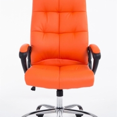 Kancelářská židle Poseidon, syntetická kůže, oranžová - 1