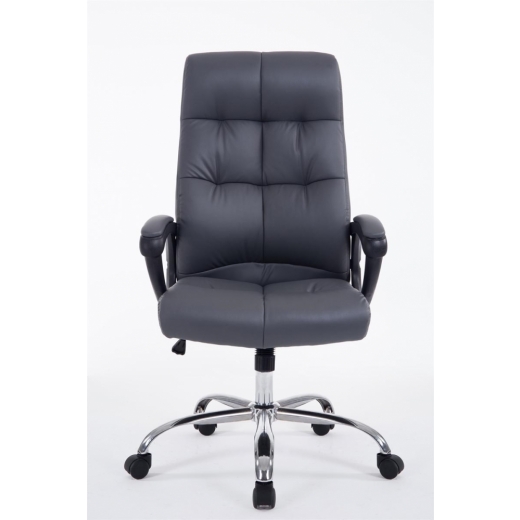 Kancelářská židle Poseidon, syntetická kůže, šedá - 1