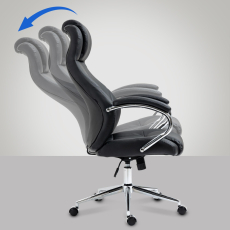 Kancelářská židle Salford, pravá kůže, černá - 6