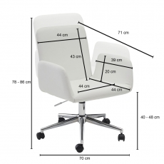 Kancelářská židle Serena, syntetická kůže, bílá - 3