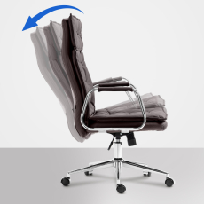 Kancelářská židle Sotira, pravá kůže, hnědá - 4