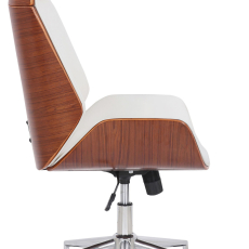 Kancelářská židle Varel, syntetická kůže, ořech / bílá - 3