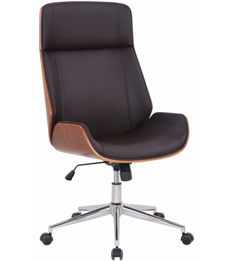 Kancelářská židle Varel, syntetická kůže, ořech / hnědá