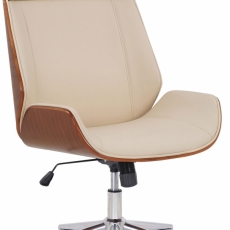Kancelářská židle Varel, syntetická kůže, ořech / krémová - 1