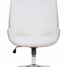 Kancelářská židle Varel, syntetická kůže, přírodní / bílá - 2