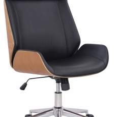 Kancelářská židle Varel, syntetická kůže, přírodní / černá - 1