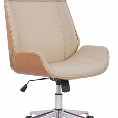Kancelářská židle Varel, syntetická kůže, přírodní / krémová - 1
