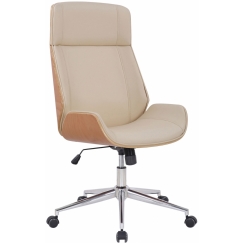 Kancelářská židle Varel, syntetická kůže, přírodní / krémová