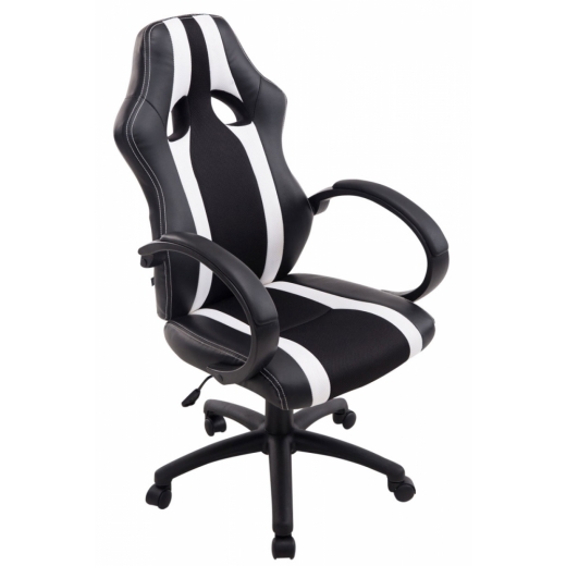 Kancelářská židle Velvet, černá / bílá - 1