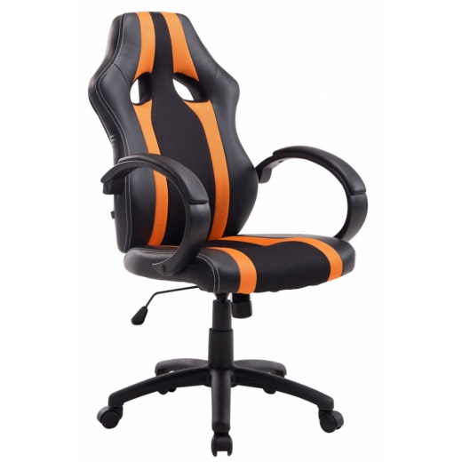 Kancelářská židle Velvet, černá / oranžová - 1
