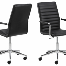 Kancelářská židle Winslow, kůže, černá - 1
