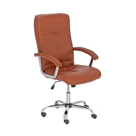 Kancelářská židle Winston, syntetická kůže, koňaková - 1