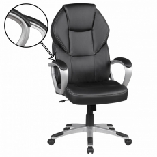 Kancelárske kreslo Detroit, syntetická koža, čierna - 6