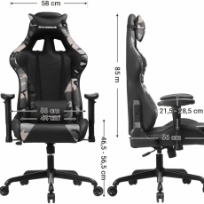Kancelářské křeslo Ines, černá / maskáč - 7