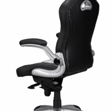 Kancelářské křeslo Leder, syntetická kůže, černá - 6